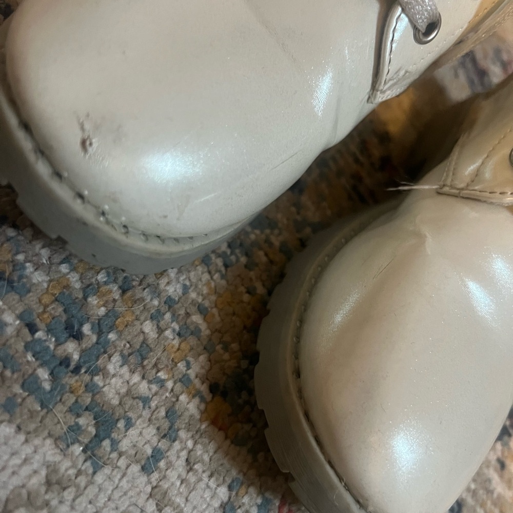 Girl light beige skinny Lace-Up Boots - Picture 2 of 10